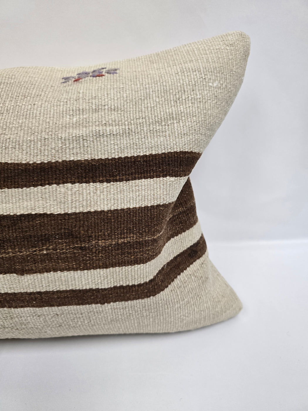 Turkish Hemp Pillow Cushion Natural Cream Brown Pillow Cushion Cover 16" x 24" #9165