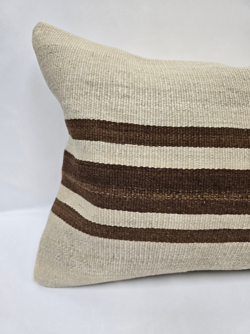 Turkish Hemp Pillow Cushion Natural Cream Brown Pillow Cushion Cover 16" x 24" #9165