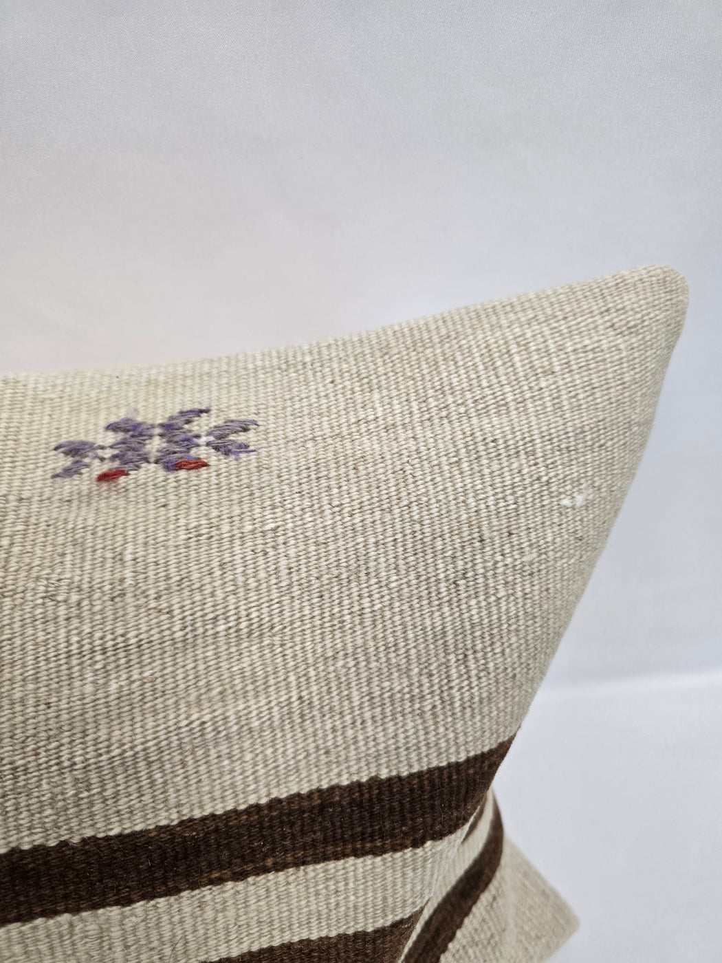 Turkish Hemp Pillow Cushion Natural Cream Brown Pillow Cushion Cover 16" x 24" #9165