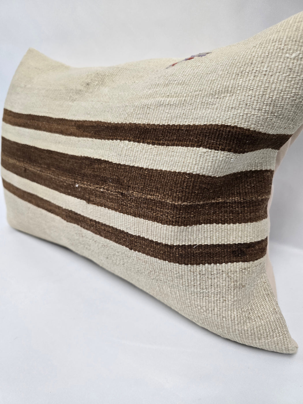 Turkish Hemp Pillow Cushion Natural Cream Brown Pillow Cushion Cover 16" x 24" #9165