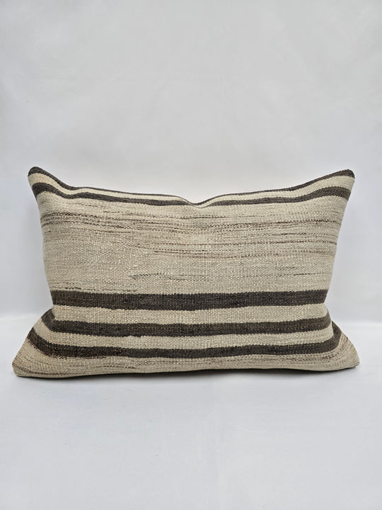 Turkish Hemp Pillow Cushion Natural Cream Brown Pillow Cushion Cover 16" x 24" #9163