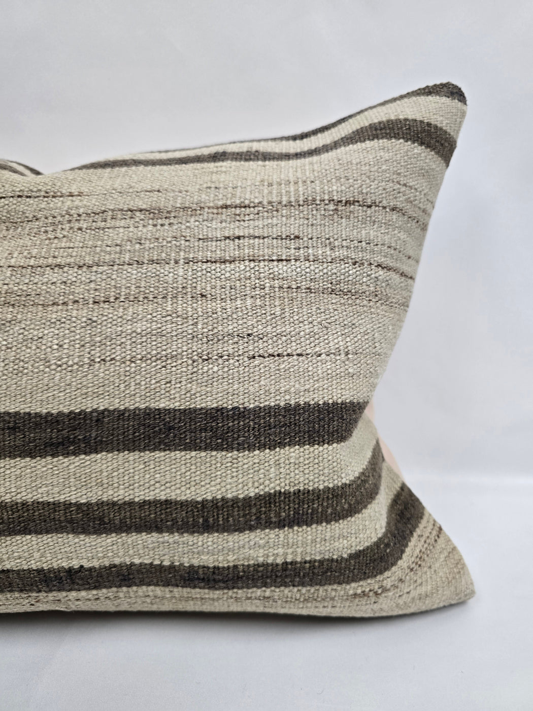 Turkish Hemp Pillow Cushion Natural Cream Brown Pillow Cushion Cover 16" x 24" #9163