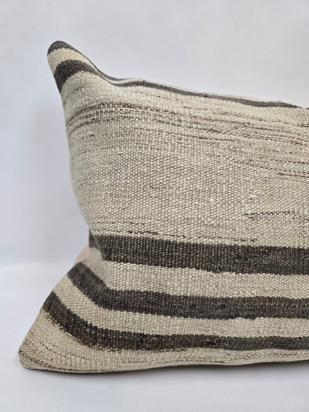 Turkish Hemp Pillow Cushion Natural Cream Brown Pillow Cushion Cover 16" x 24" #9163
