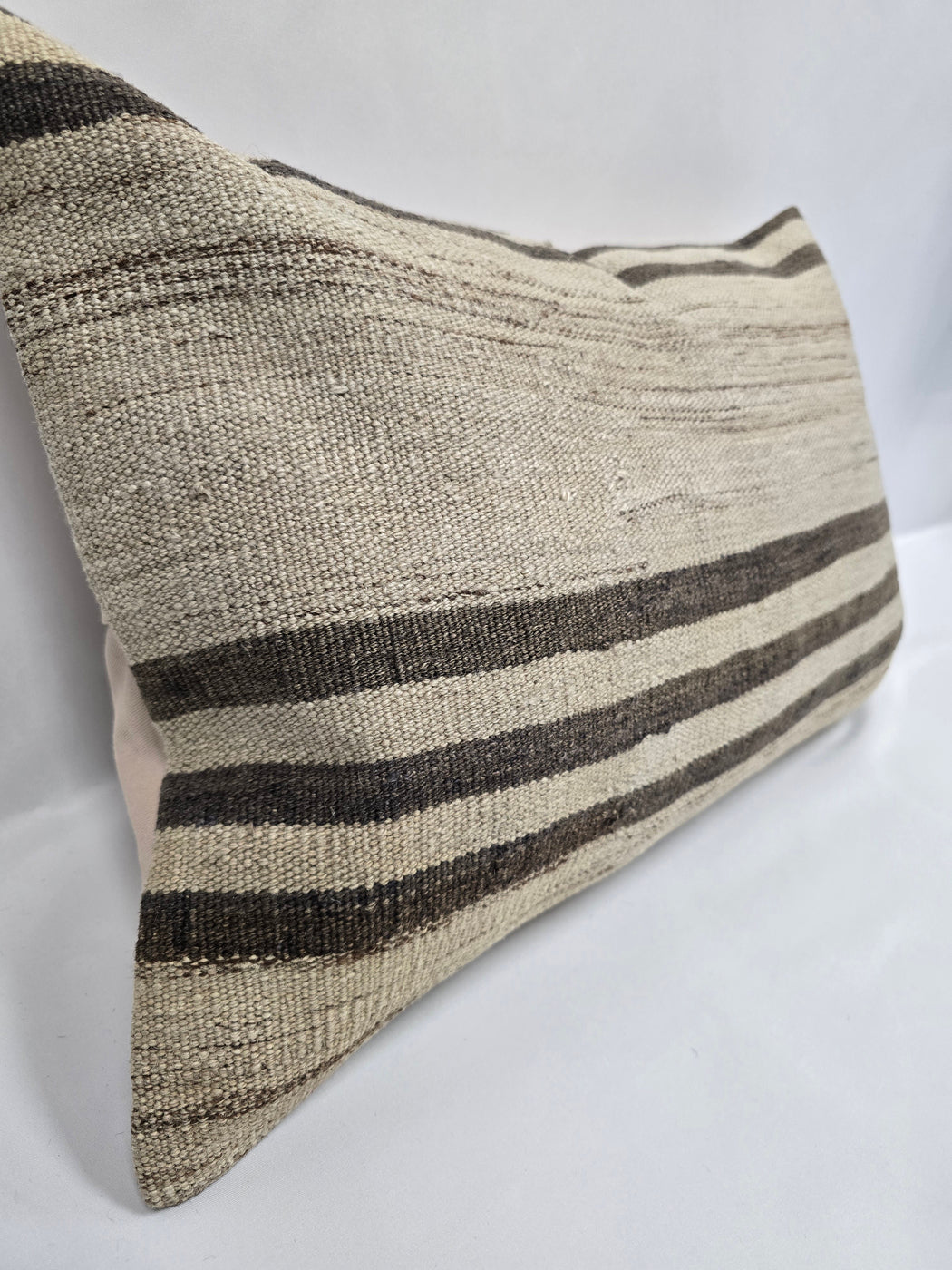 Turkish Hemp Pillow Cushion Natural Cream Brown Pillow Cushion Cover 16" x 24" #9163