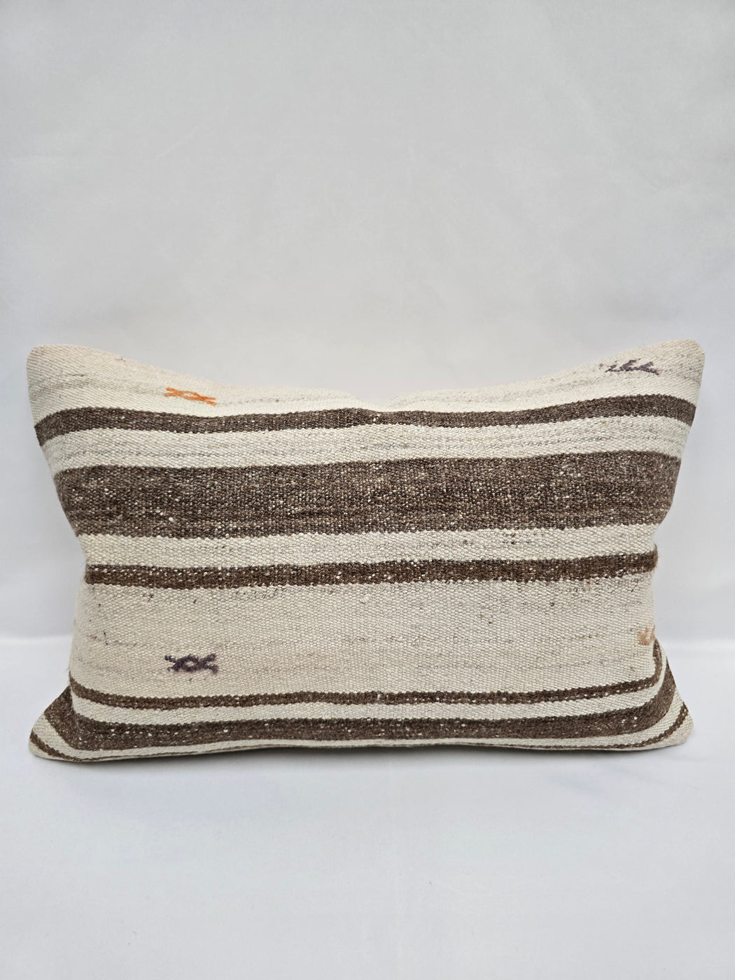Turkish Hemp Pillow Cushion Natural Cream Brown Pillow Cushion Cover 16" x 24" #9162