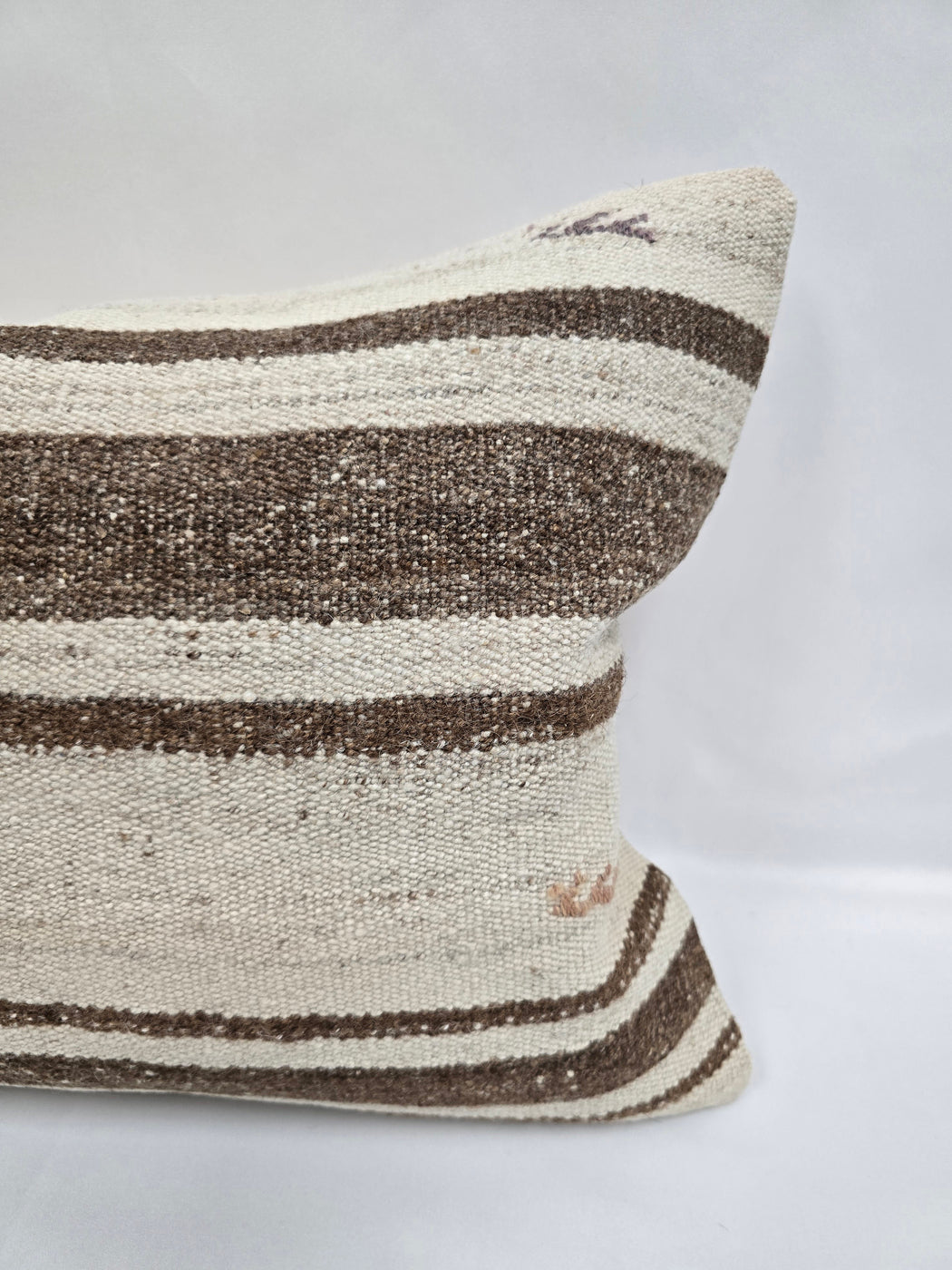 Turkish Hemp Pillow Cushion Natural Cream Brown Pillow Cushion Cover 16" x 24" #9162