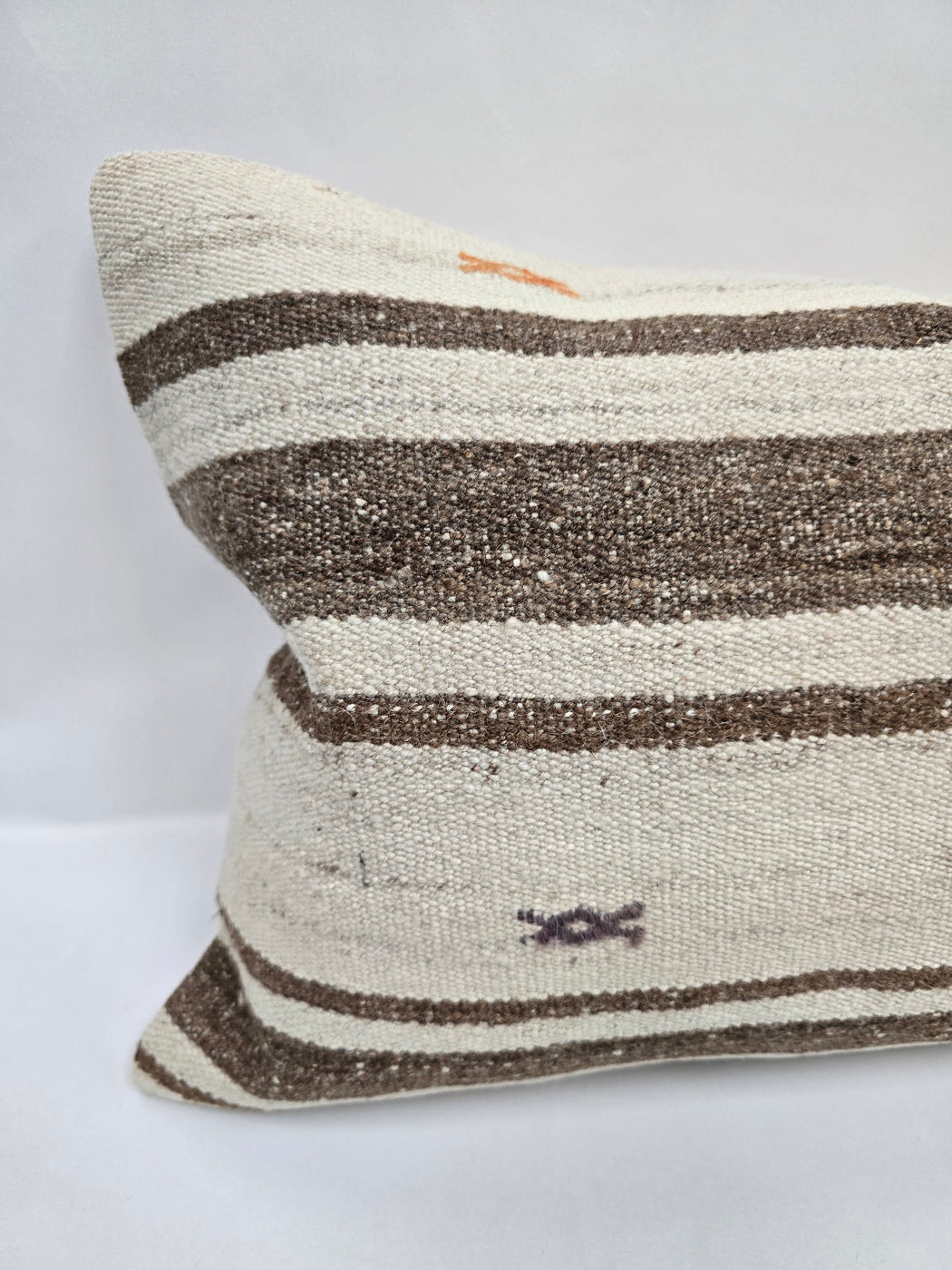 Turkish Hemp Pillow Cushion Natural Cream Brown Pillow Cushion Cover 16" x 24" #9162