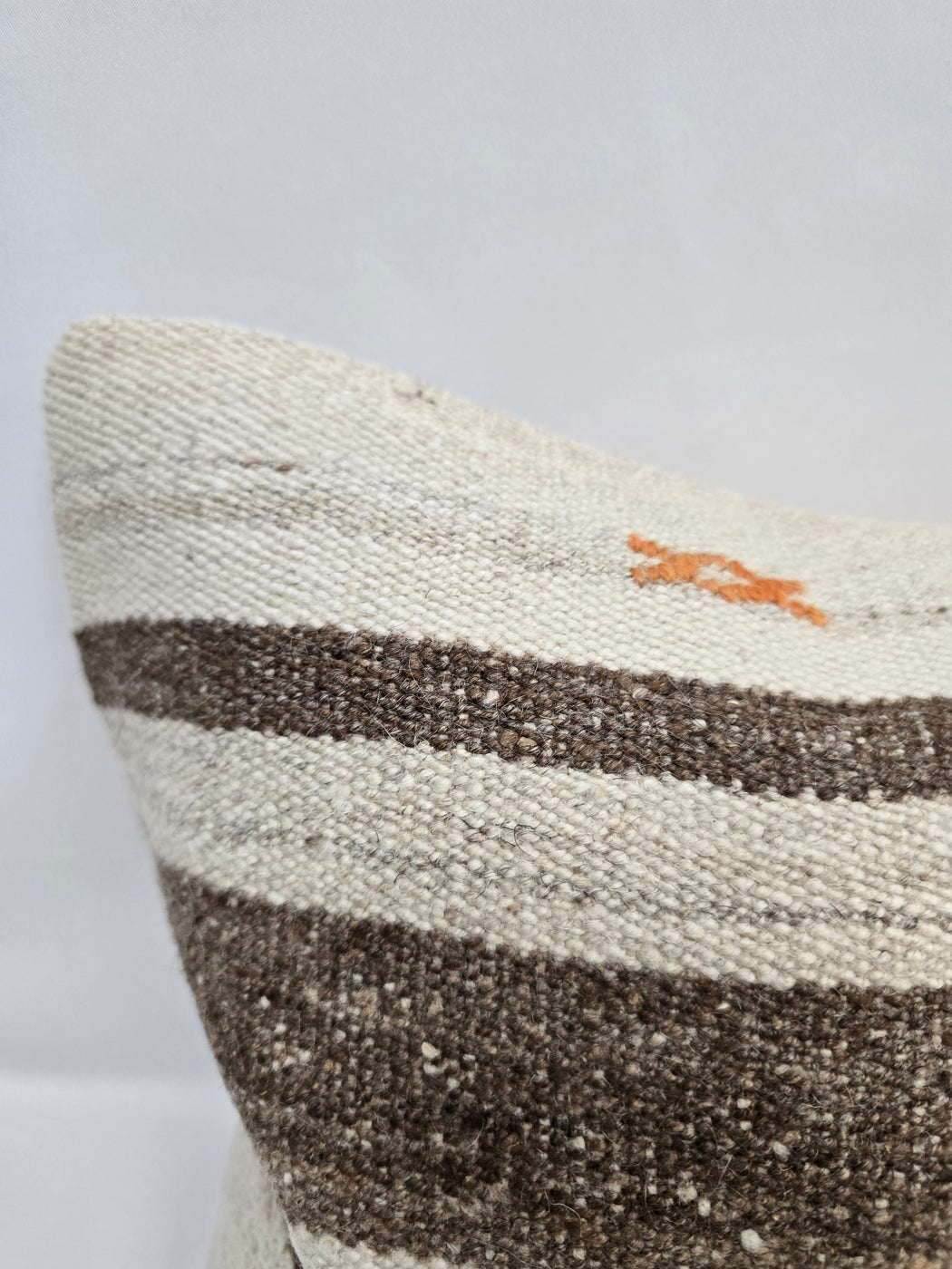 Turkish Hemp Pillow Cushion Natural Cream Brown Pillow Cushion Cover 16" x 24" #9162