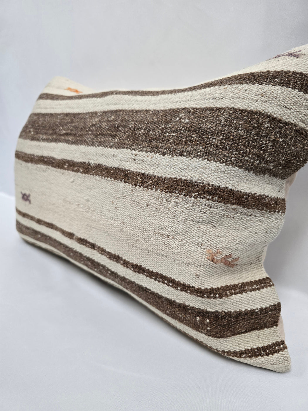 Turkish Hemp Pillow Cushion Natural Cream Brown Pillow Cushion Cover 16" x 24" #9162