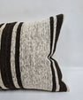 Turkish Hemp Pillow Cushion Natural Cream Black Pillow Cushion Cover 16" x 24" #9160