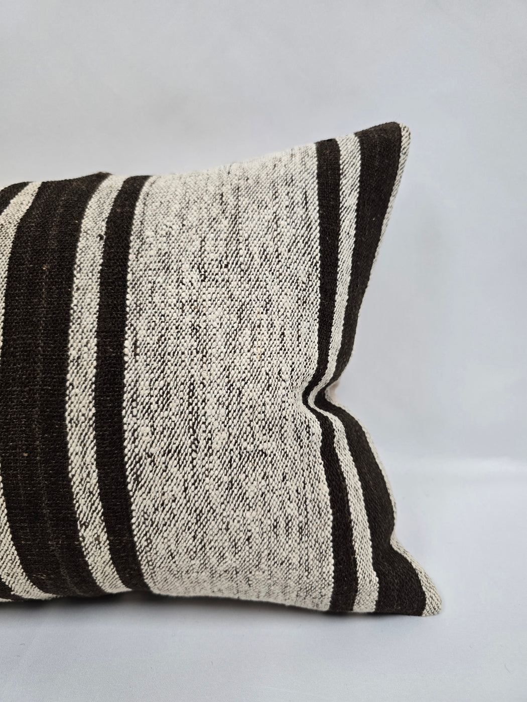 Turkish Hemp Pillow Cushion Natural Cream Black Pillow Cushion Cover 16" x 24" #9160
