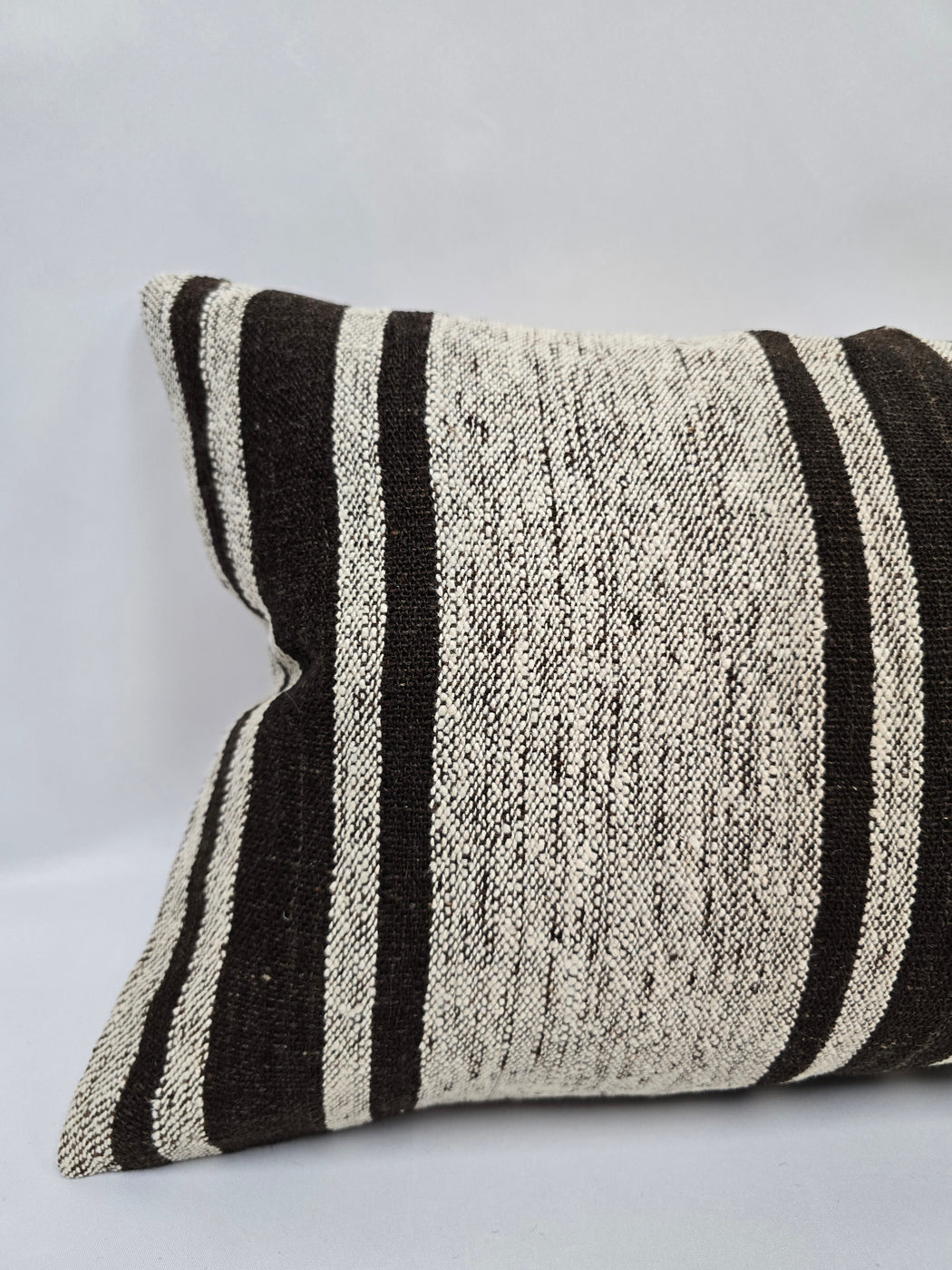 Turkish Hemp Pillow Cushion Natural Cream Black Pillow Cushion Cover 16" x 24" #9160