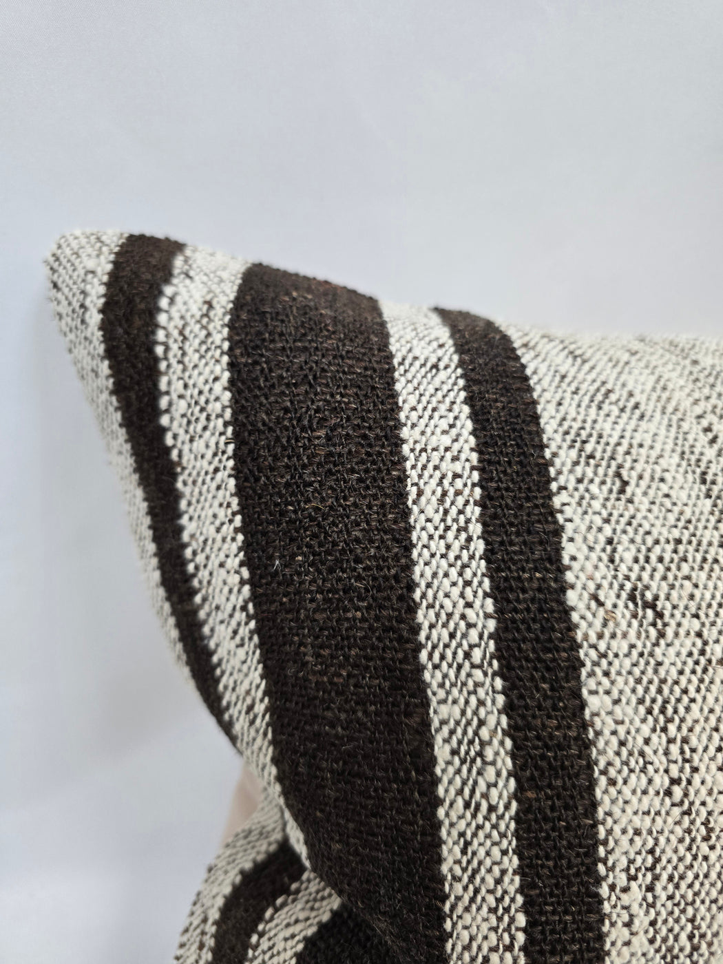 Turkish Hemp Pillow Cushion Natural Cream Black Pillow Cushion Cover 16" x 24" #9160