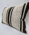 Turkish Hemp Pillow Cushion Natural Cream Black Pillow Cushion Cover 16" x 24" #9160
