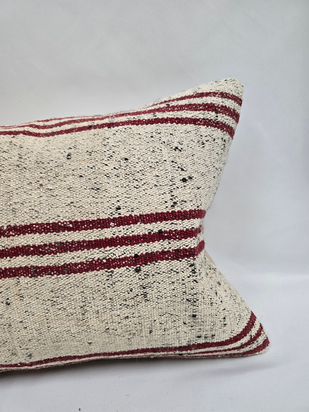 Turkish Hemp Pillow Cushion Natural Cream Black Pillow Cushion Cover 16" x 24" #9159