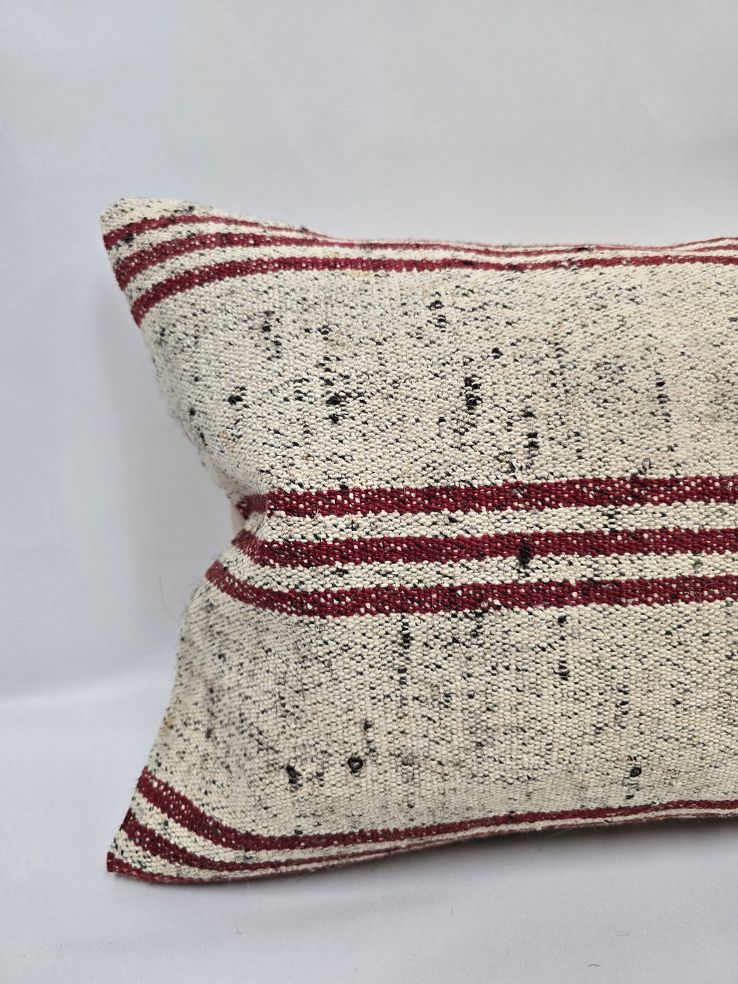 Turkish Hemp Pillow Cushion Natural Cream Black Pillow Cushion Cover 16" x 24" #9159