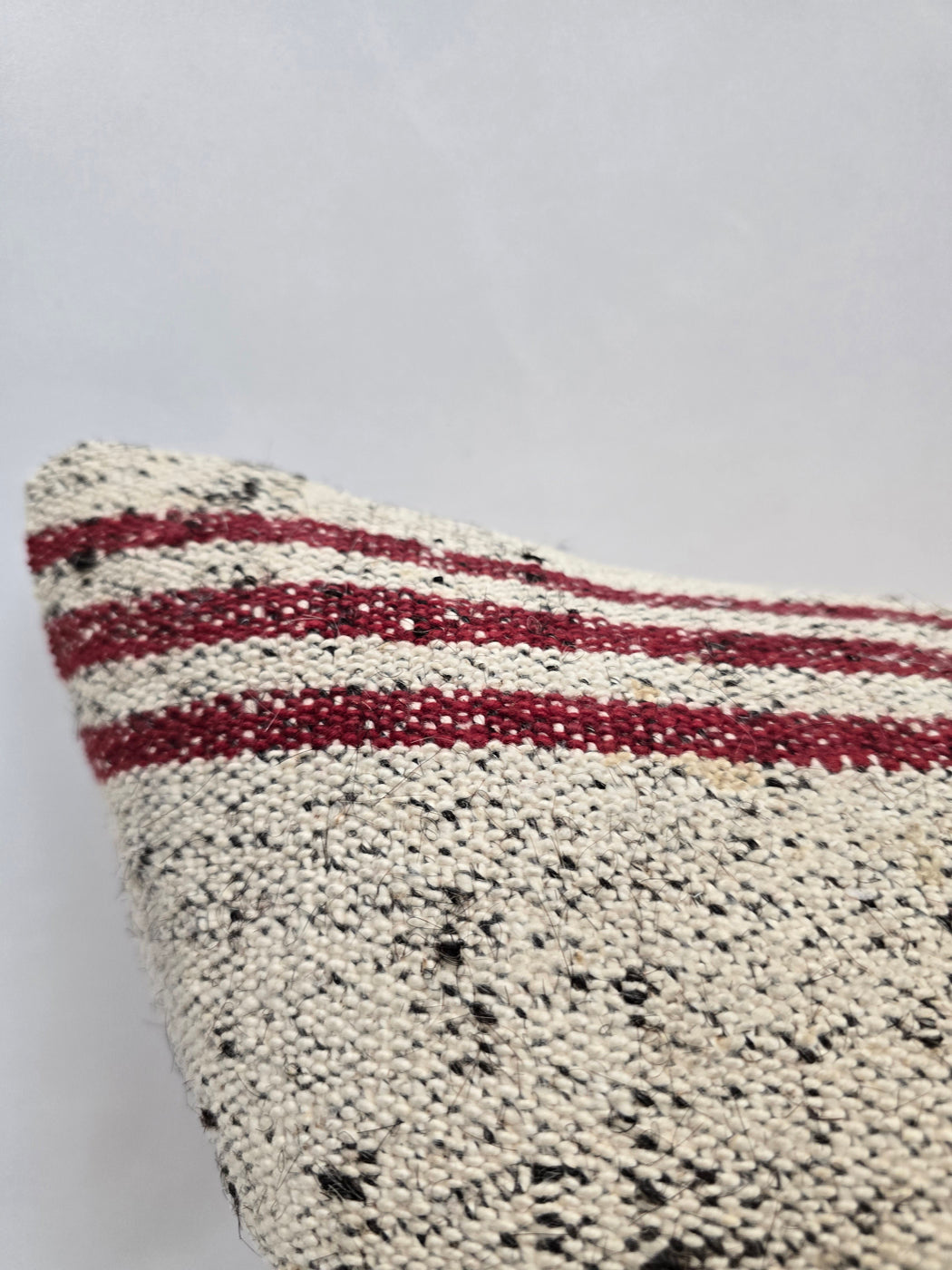 Turkish Hemp Pillow Cushion Natural Cream Black Pillow Cushion Cover 16" x 24" #9159
