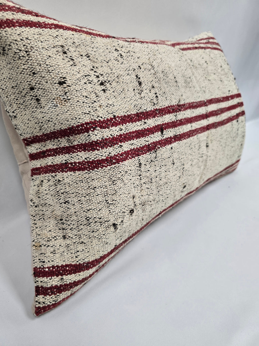 Turkish Hemp Pillow Cushion Natural Cream Black Pillow Cushion Cover 16" x 24" #9159