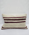 Turkish Hemp Pillow Cushion Natural Cream Black Pillow Cushion Cover 16" x 24" #9156