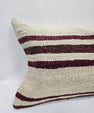 Turkish Hemp Pillow Cushion Natural Cream Black Pillow Cushion Cover 16" x 24" #9156