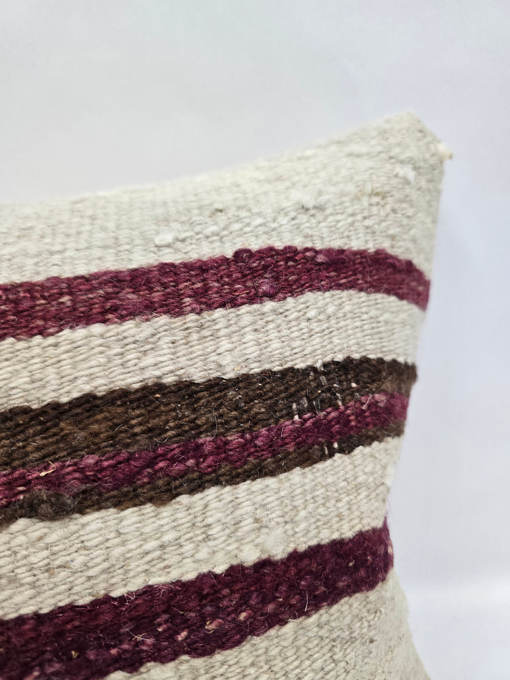 Turkish Hemp Pillow Cushion Natural Cream Black Pillow Cushion Cover 16" x 24" #9156