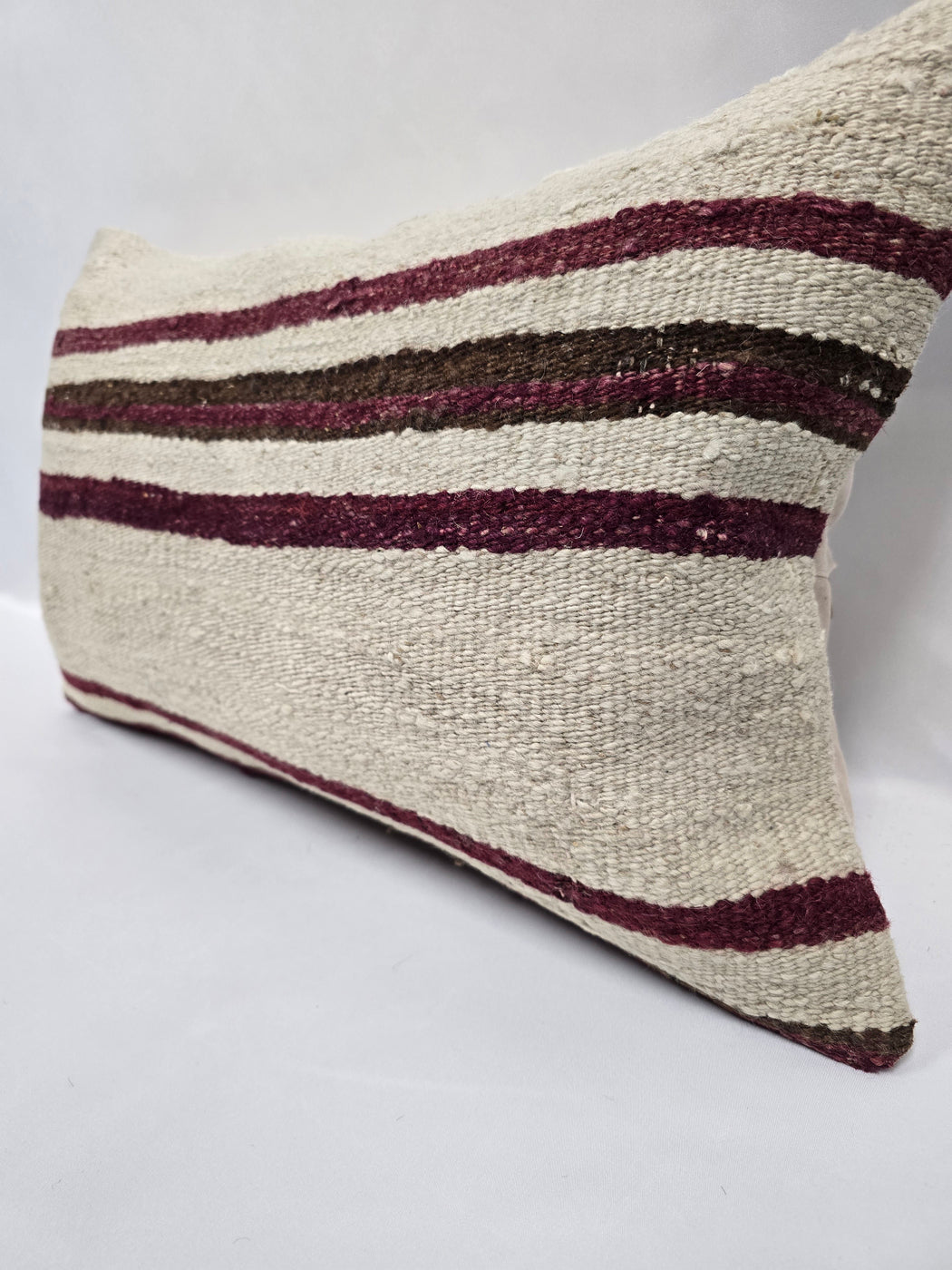 Turkish Hemp Pillow Cushion Natural Cream Black Pillow Cushion Cover 16" x 24" #9156