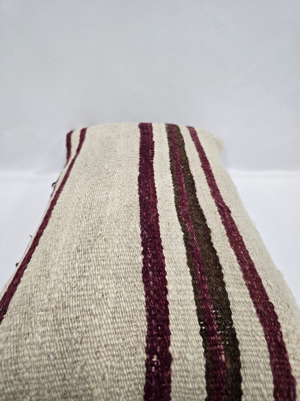 Turkish Hemp Pillow Cushion Natural Cream Black Pillow Cushion Cover 16" x 24" #9156