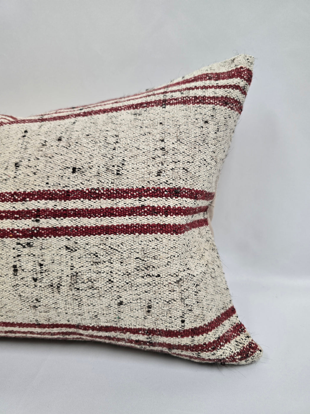 Turkish Hemp Pillow Cushion Natural Cream Black Pillow Cushion Cover 16" x 24" #9154