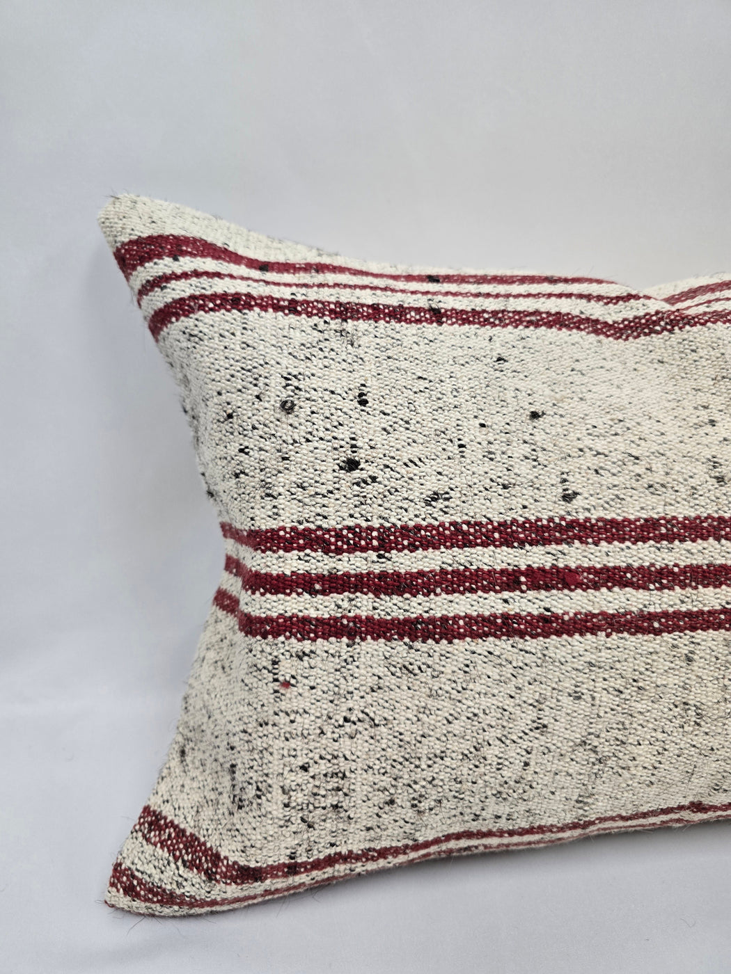 Turkish Hemp Pillow Cushion Natural Cream Black Pillow Cushion Cover 16" x 24" #9154