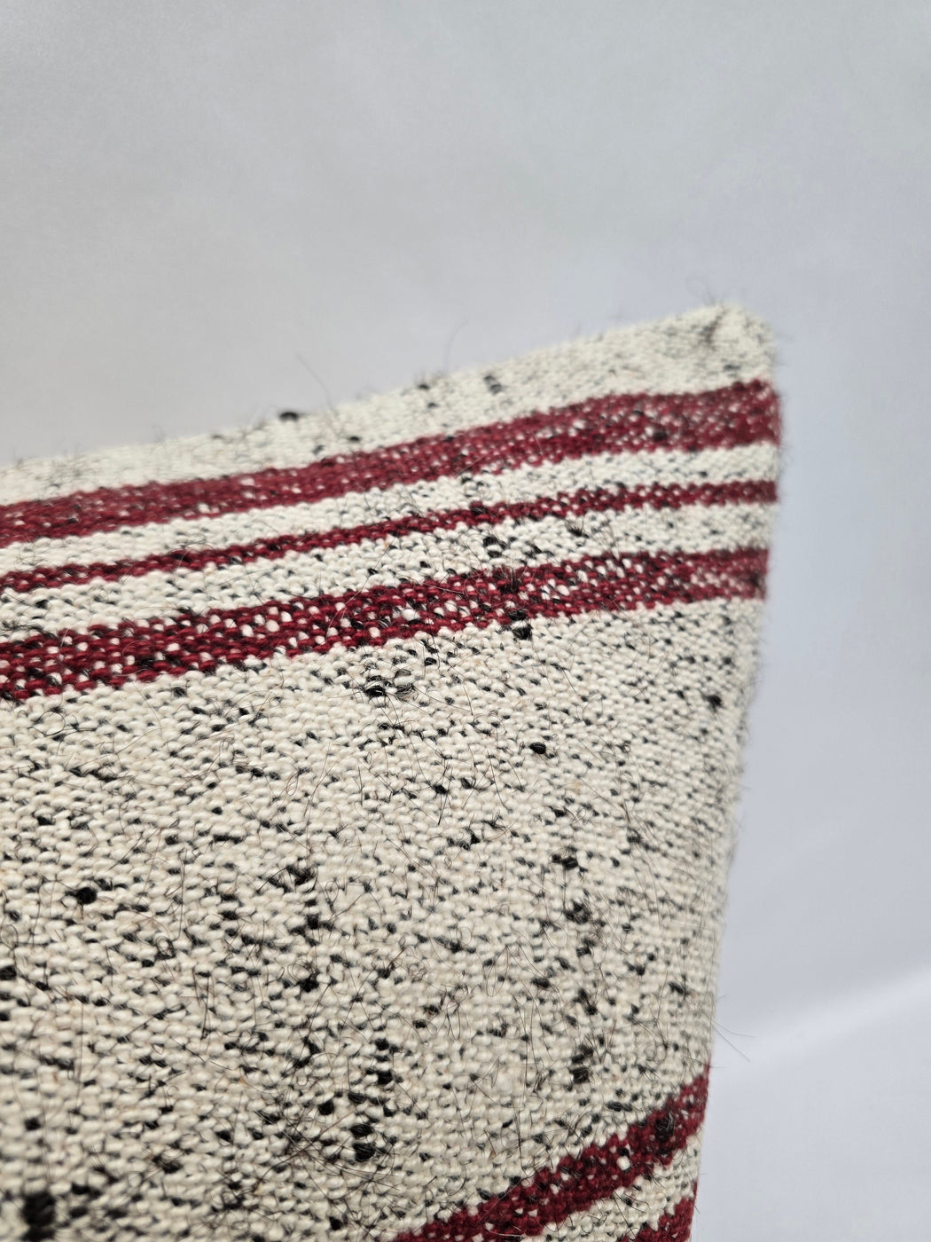 Turkish Hemp Pillow Cushion Natural Cream Black Pillow Cushion Cover 16" x 24" #9154