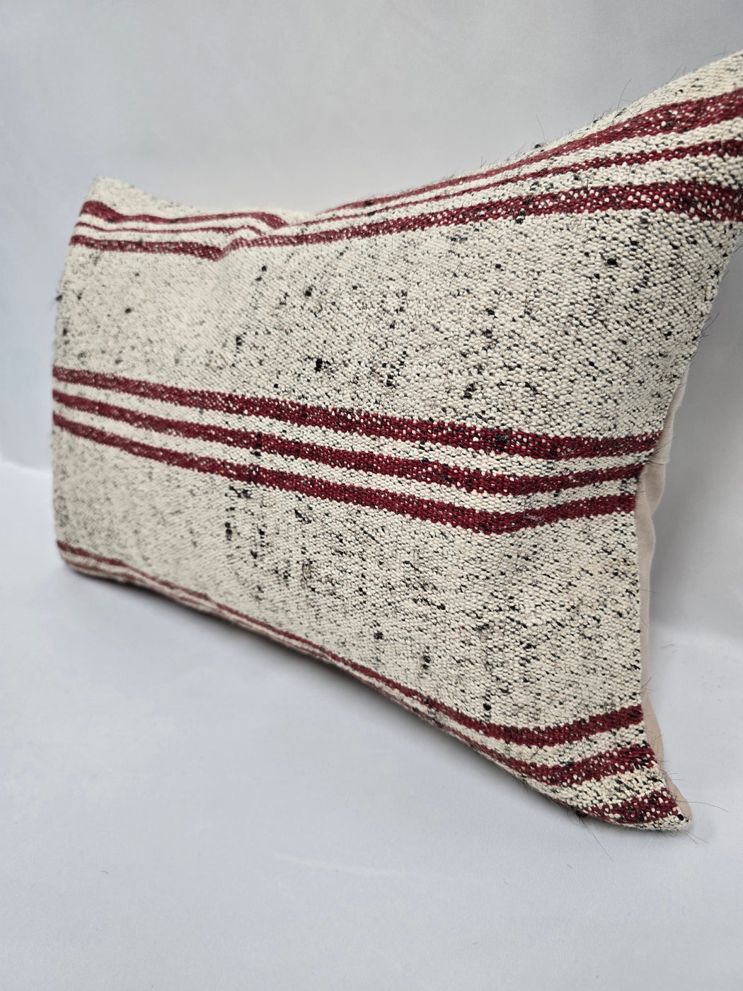 Turkish Hemp Pillow Cushion Natural Cream Black Pillow Cushion Cover 16" x 24" #9154
