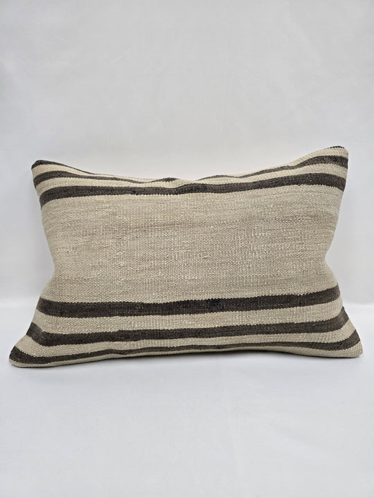 Turkish Hemp Pillow Cushion Natural Cream Brown Pillow Cushion Cover 16" x 24" #9153