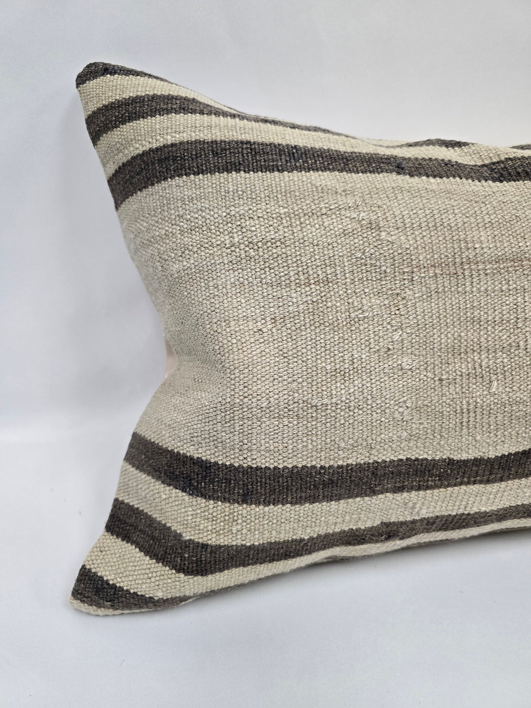 Turkish Hemp Pillow Cushion Natural Cream Brown Pillow Cushion Cover 16" x 24" #9153