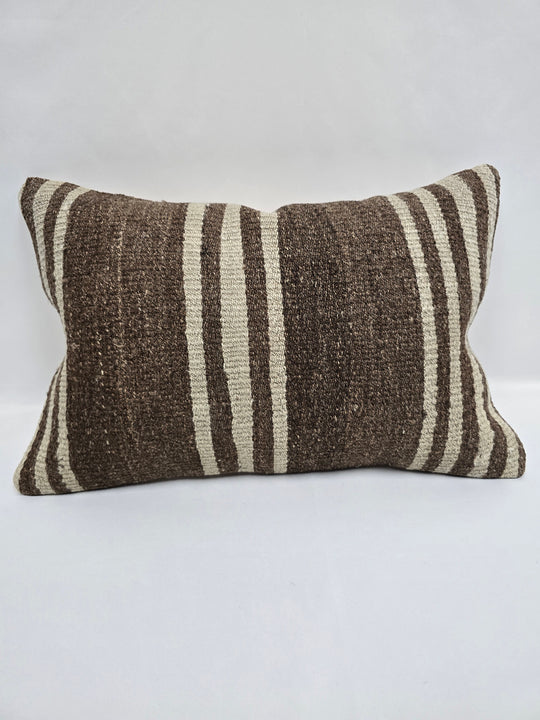 Turkish Hemp Pillow Cushion Natural Cream Brown Pillow Cushion Cover 16" x 24" #9152