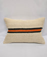 Turkish Hemp Pillow Cushion Natural Cream Black Orange Pillow Cushion Cover 16" x 24" #9151