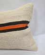 Turkish Hemp Pillow Cushion Natural Cream Black Orange Pillow Cushion Cover 16" x 24" #9151