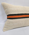Turkish Hemp Pillow Cushion Natural Cream Black Orange Pillow Cushion Cover 16" x 24" #9151