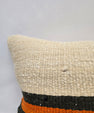 Turkish Hemp Pillow Cushion Natural Cream Black Orange Pillow Cushion Cover 16" x 24" #9151