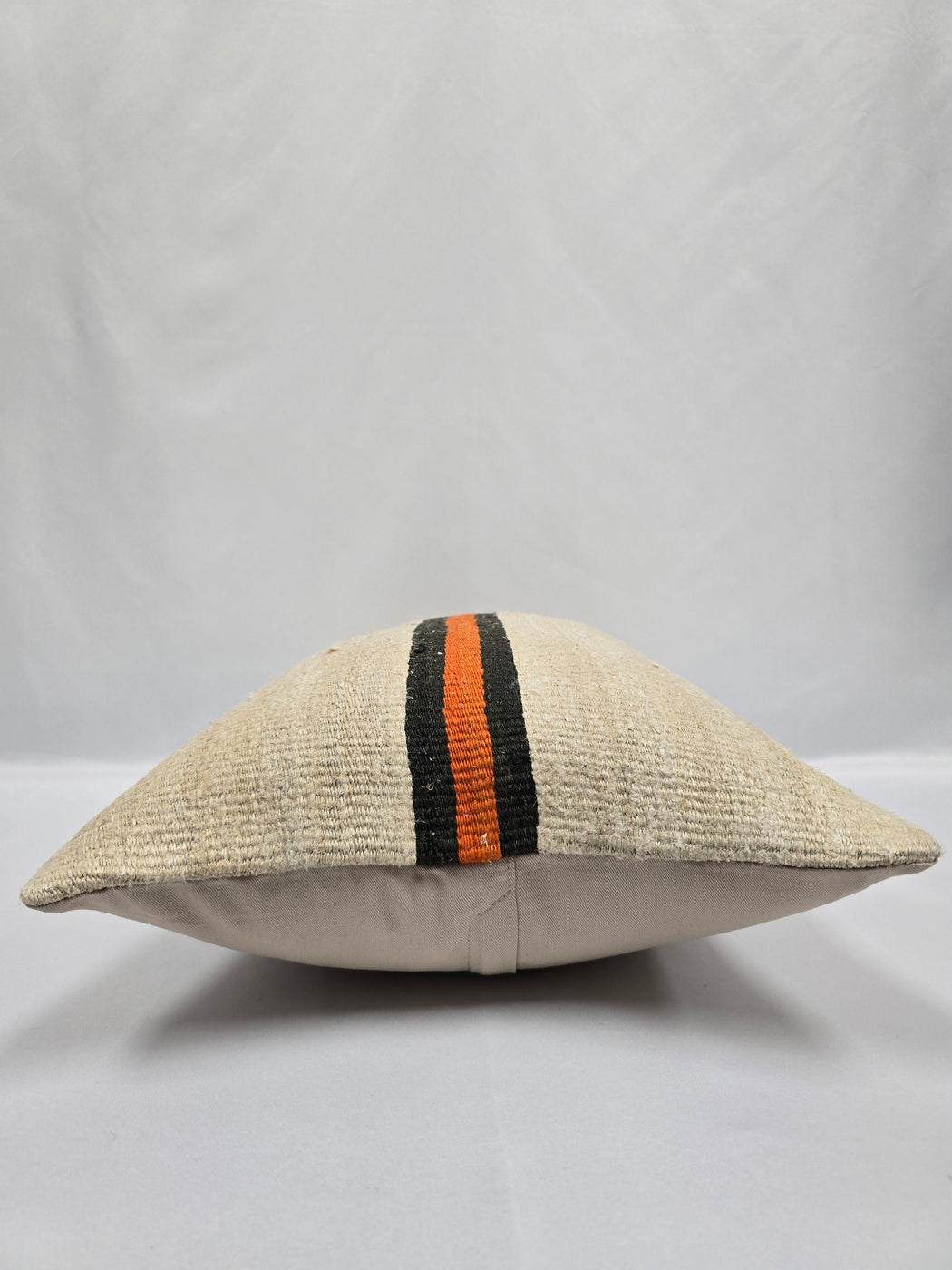 Turkish Hemp Pillow Cushion Natural Cream Black Orange Pillow Cushion Cover 16" x 24" #9151