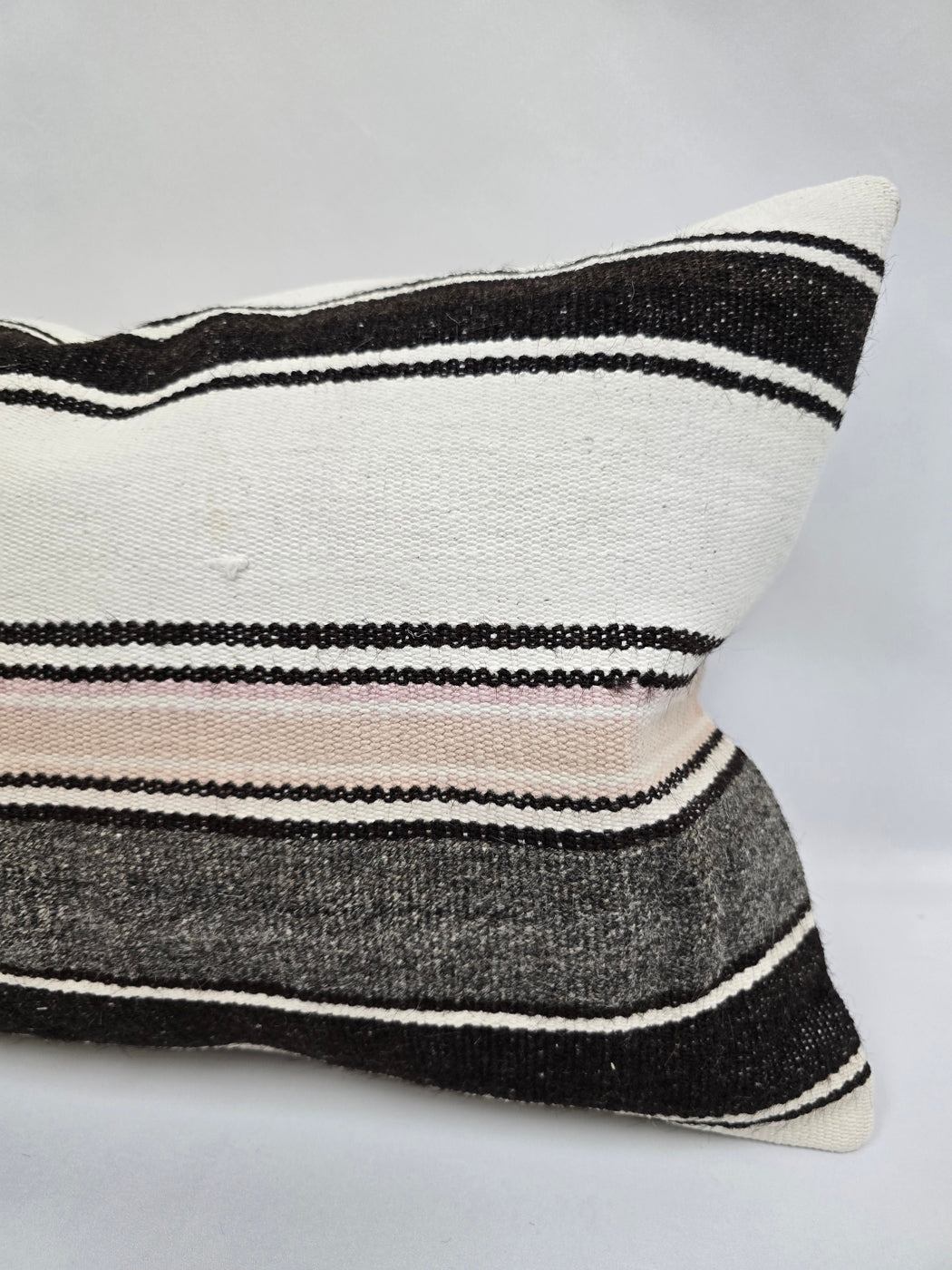 Turkish Hemp Pillow Cushion Natural Cream Black Pink Pillow Cushion Cover 16" x 24" #9147