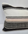 Turkish Hemp Pillow Cushion Natural Cream Black Pink Pillow Cushion Cover 16" x 24" #9147