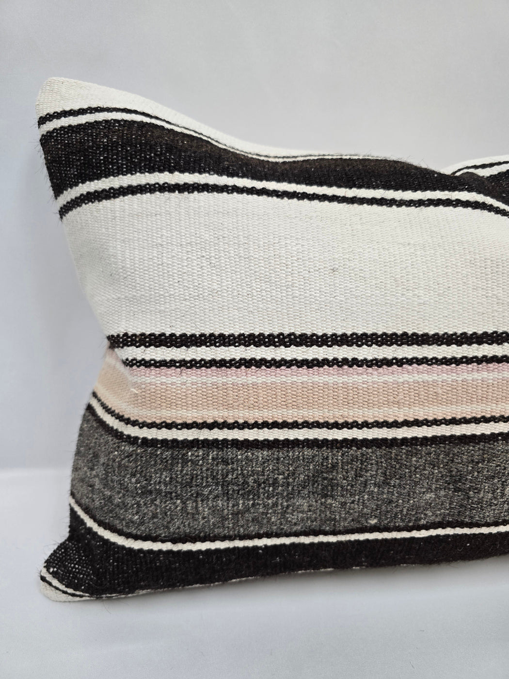 Turkish Hemp Pillow Cushion Natural Cream Black Pink Pillow Cushion Cover 16" x 24" #9147