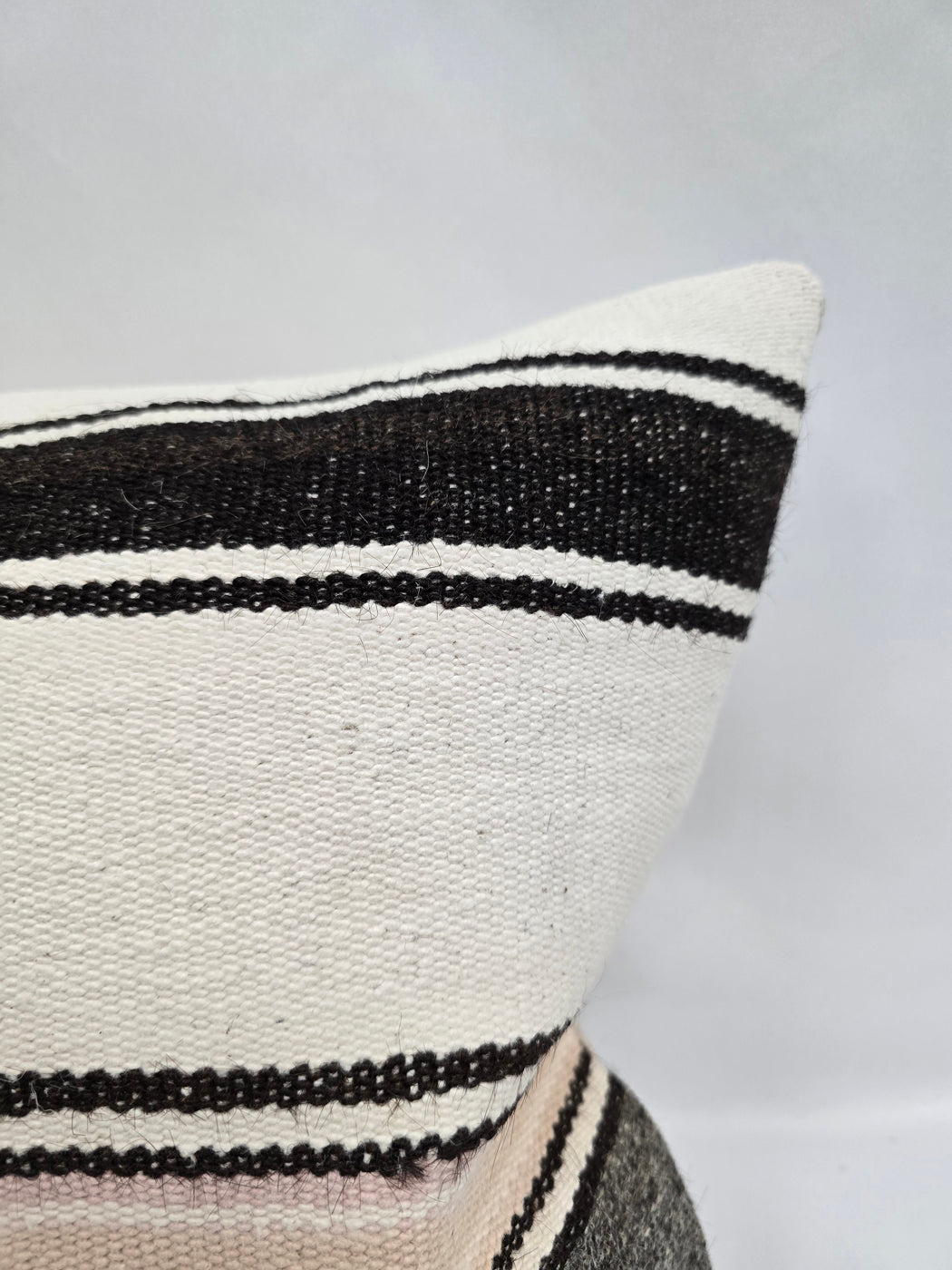 Turkish Hemp Pillow Cushion Natural Cream Black Pink Pillow Cushion Cover 16" x 24" #9147