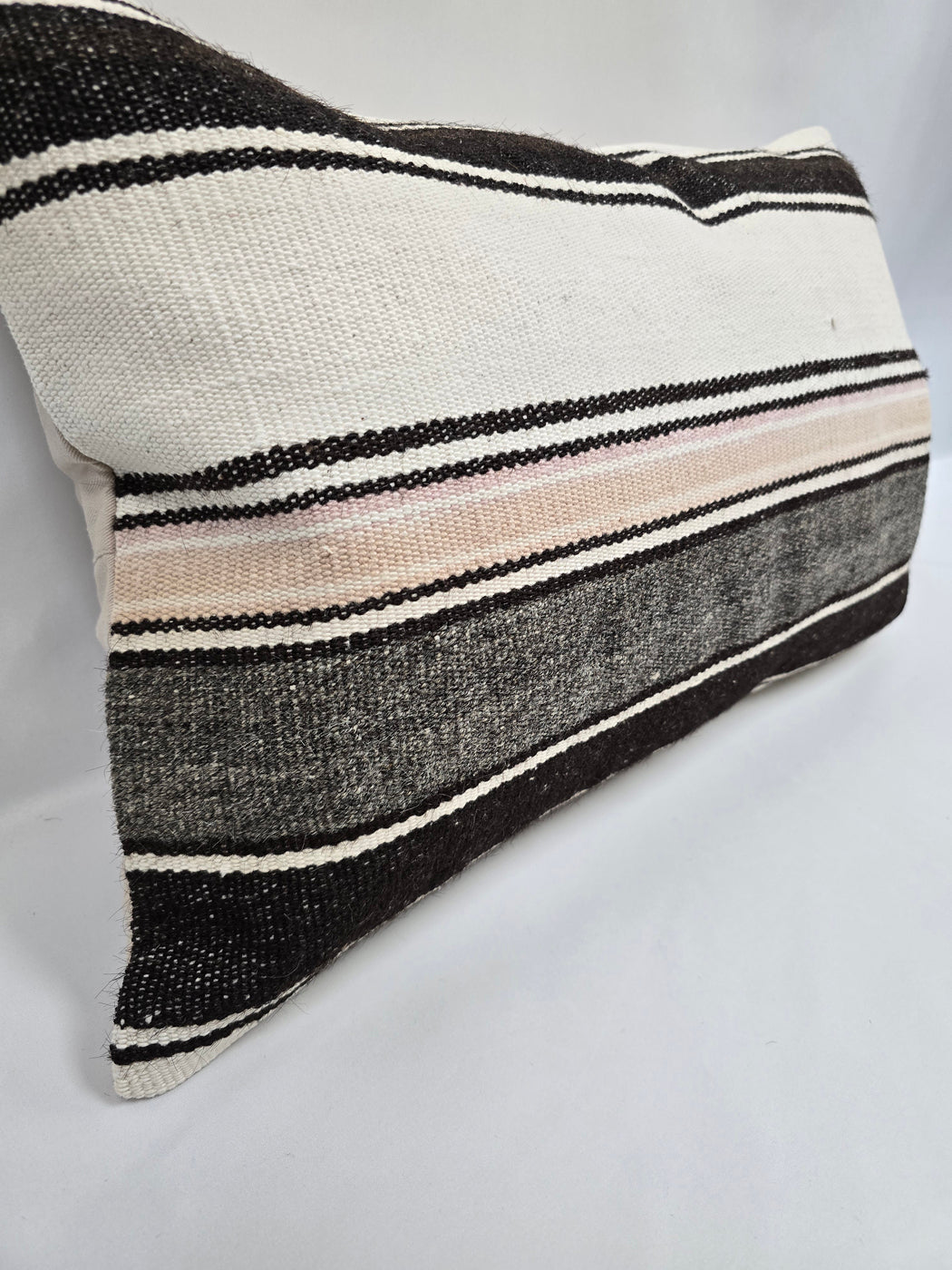 Turkish Hemp Pillow Cushion Natural Cream Black Pink Pillow Cushion Cover 16" x 24" #9147