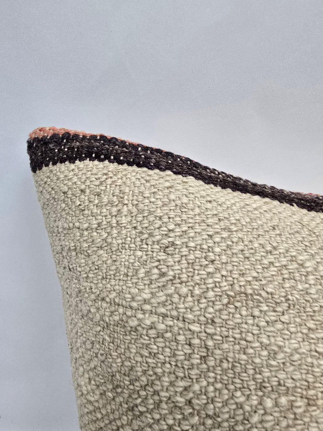 Turkish Hemp Pillow Cushion Natural Cream Black Brown Pillow Cushion Cover 16" x 24" #9032