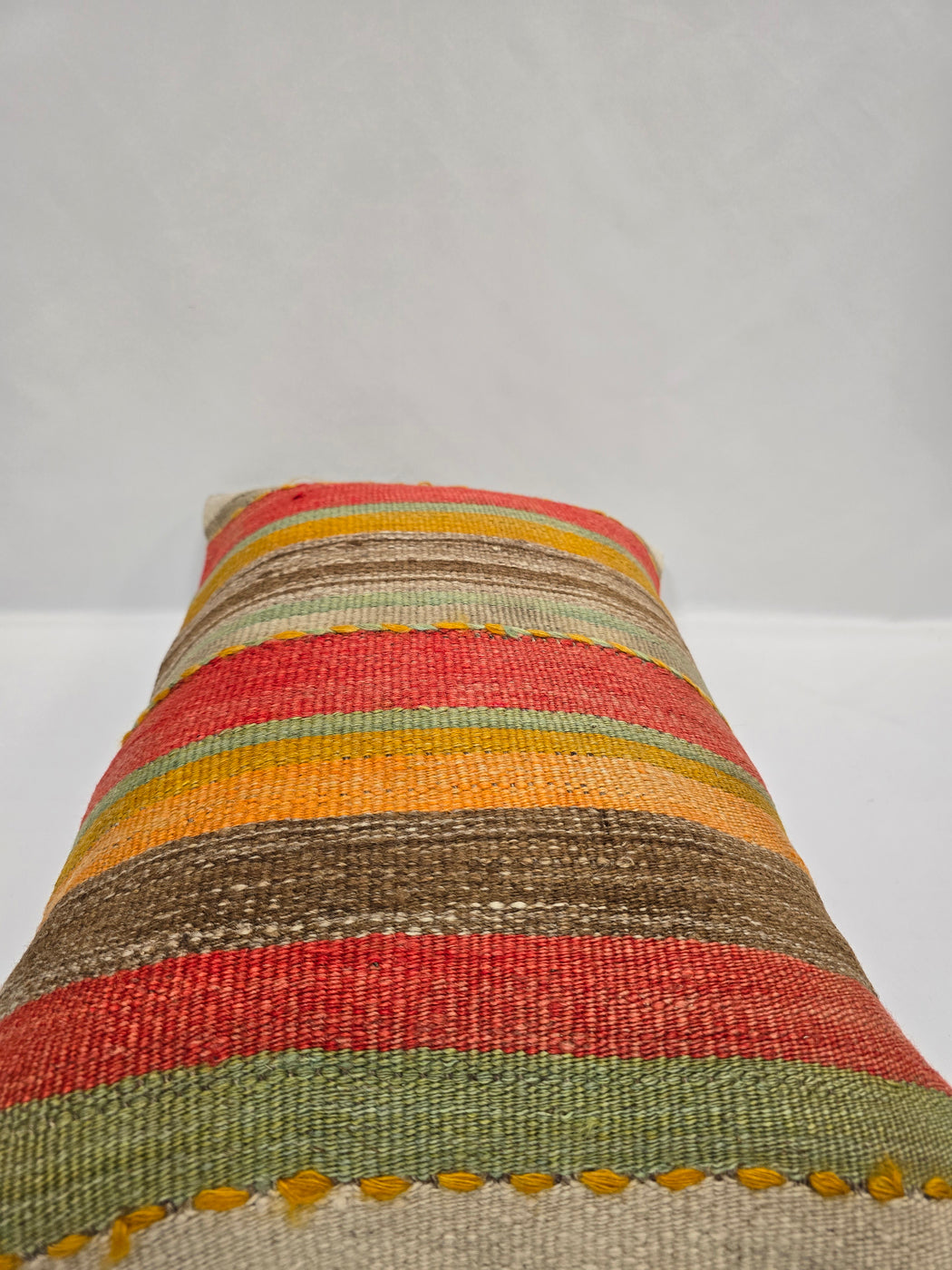 Turkish Hemp Pillow Cushion Natural Red Yellow Pillow Cushion Cover 16" x 24" #9053