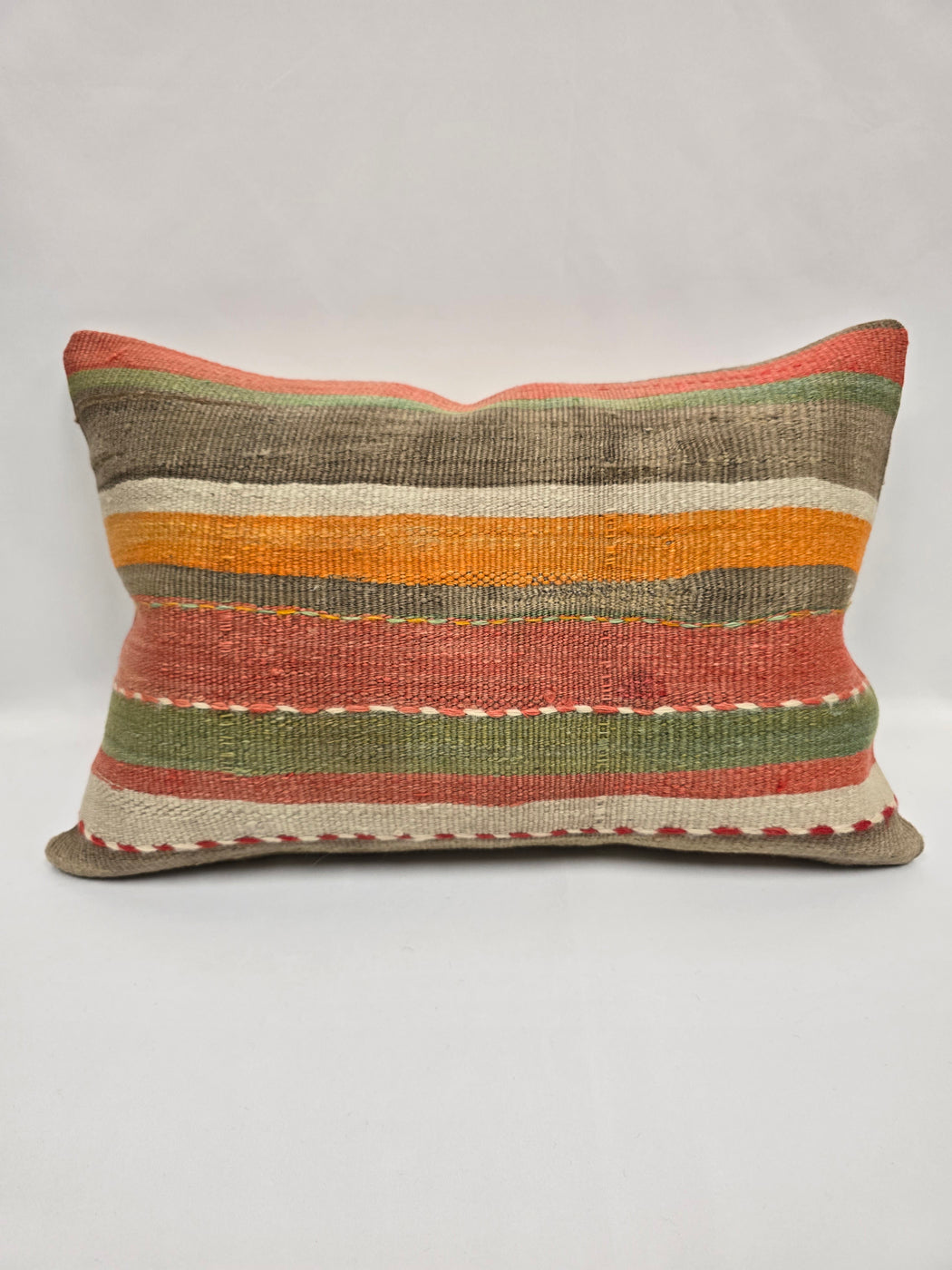 Turkish Hemp Pillow Cushion Natural Brown Orange Pillow Cushion Cover 16" x 24" #9042