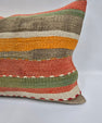 Turkish Hemp Pillow Cushion Natural Brown Orange Pillow Cushion Cover 16" x 24" #9042