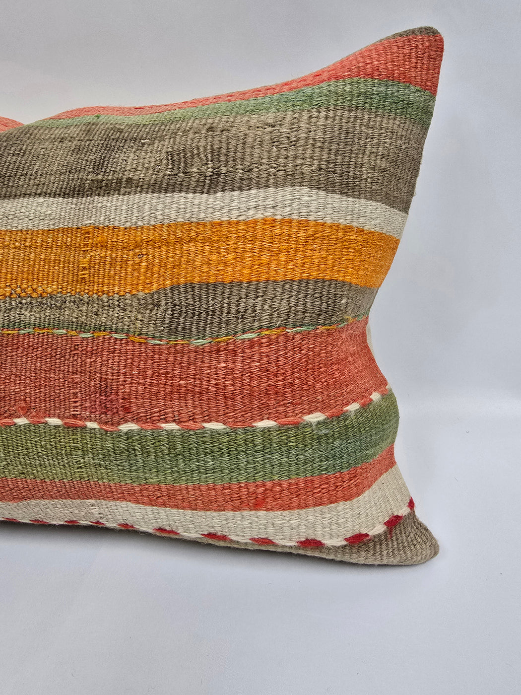 Turkish Hemp Pillow Cushion Natural Brown Orange Pillow Cushion Cover 16" x 24" #9042