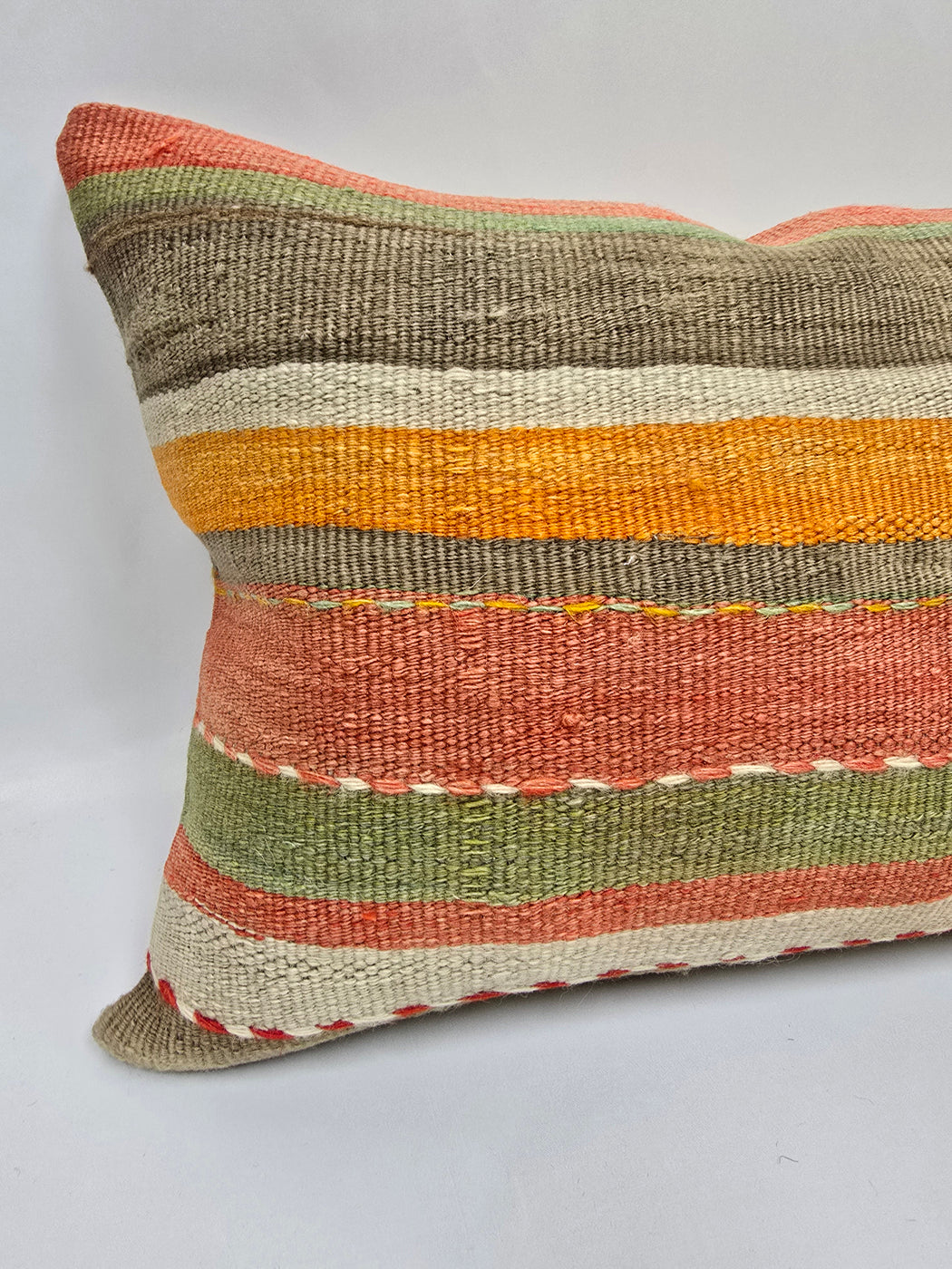 Turkish Hemp Pillow Cushion Natural Brown Orange Pillow Cushion Cover 16" x 24" #9042